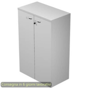 Mobile medio con ante con serratura 80x35xh.120 cm 2 ripiani Presto Artexport Grigio - 035-69M/9-0