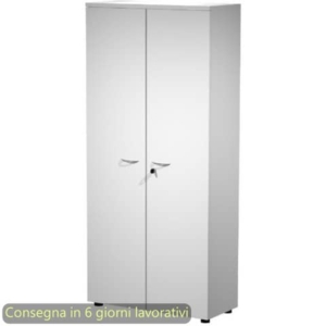 Mobile alto con ante con serratura 80x35xh.180 cm 3 ripiani Presto Artexport Bianco - 038-39-75M/3-0