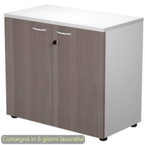 Mobile basso con serratura Presto 80x44xh.72 cm - struttura Grigia Artexport ante Frassino toscano-0
