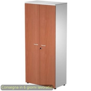 Mobile alto con serratura Presto 80x44xh.180 cm - struttura Grigia Artexport ante Ciliegio-0