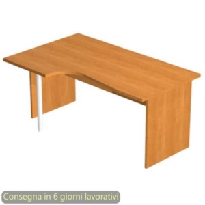 Scrivania angolare sinistra Noce chiaro 160x60/80/100xH72 cm gamba a pannello in melaminico Presto Compact - 009PAN11/4-0