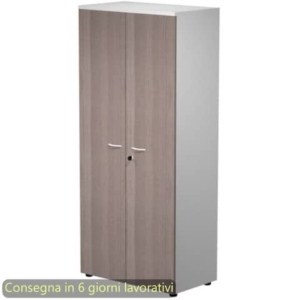 Mobile alto con serratura Presto 80x44xh.180 cm - struttura Grigia Artexport ante Frassino toscano-0