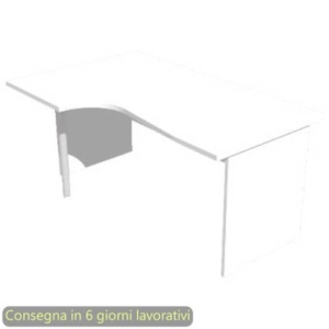 Scrivania angolare sinistra piano Bianco 160x60/80/100xH72 cm gamba a pannello in melaminico Presto Compact - 009PAN11/3-0