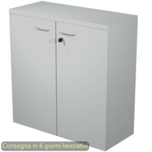 Mobile basso con ante in melaminico con serratura 80x35xh.72 cm Presto Artexport Grigio - 030-67M/9-0