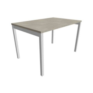 Scrivania piano cemento 120x80xh.75 cm gamba a ponte in acciaio Argento linea Practika P3 Quadrifoglio - ECSPT120-CL-A-0