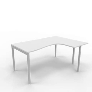 Scrivania angolare destra piano Grigio 160x120xh.75 cm gamba a ponte in acciaio Argento linea Practika P3 ECSPT16D-GR-A-0