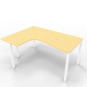 Scrivania angolare sinistra piano Faggio 160x120xh.75 cm gamba a ponte in acciaio Bianco linea Practika P3 - ECSPT16S-FA-I-0