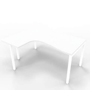 Scrivania angolare sinistra piano Grigio 160x120xh.75 cm gamba a ponte in acciaio Bianco linea Practika P3 - ECSPT16S-GR-I-0
