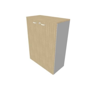 Armadio medio con ante battenti Rovere scocca Argento 90x45xh.123,2 cm linea Practika Quadrifoglio - ECEM90M-RK-AA-RK-0
