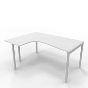 Scrivania angolare sinistra piano Grigio 160x120xh.75 cm gamba a ponte in acciaio Argento linea Practika P3 ECSPT16S-GR-A-0