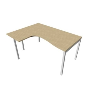 Scrivania angolare sinistra piano Rovere 160x120xh.75 cm gamba a ponte in acciaio Argento linea Practika P3 ECSPT16S-RK-A-0