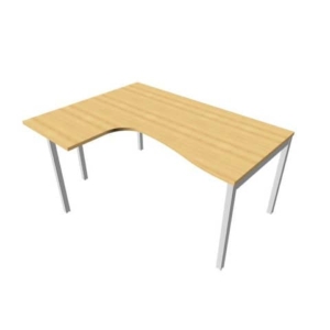 Scrivania angolare sinistra piano Faggio 160x120xh.75 cm gamba a ponte in acciaio Argento linea Practika P3 ECSPT16S-FA-A-0