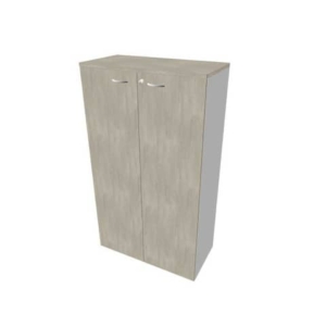 Armadio medio con ante battenti cemento scocca Argento 90x45xh.160 cm linea Practika Quadrifoglio - ECEL90L-CL-AA-CL-0