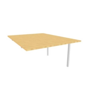 Postazione aggiuntiva bench piano Faggio 120x160xh.75 cm gamba a ponte in acciaio Argento Practika P3 - ECBIC12-FA-A-0
