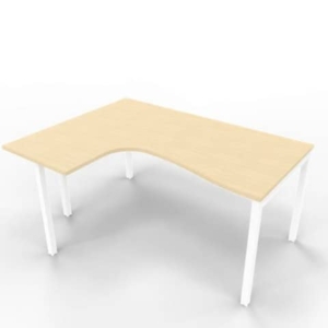 Scrivania angolare sinistra piano Rovere 160x120xh.75 cm gamba a ponte in acciaio Bianco linea Practika P3 - ECSPT16S-RK-I-0