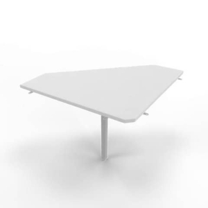 Raccordo 90° piano Grigio 84x84xh.75 cm gamba in acciaio Argento per scrivanie Practika P4 Quadrifoglio ECRA9004-GR-A-0