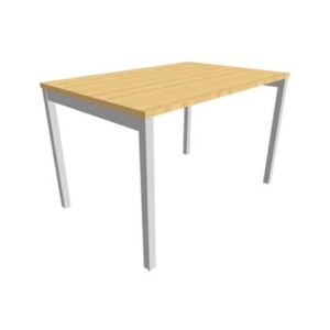 Scrivania piano Faggio 120x80xh.75 cm gamba a ponte in acciaio Argento linea Practika P3 Quadrifoglio - ECSPT120-FA-A-0