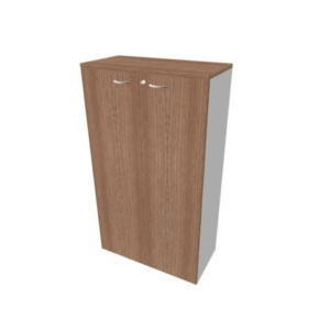 Armadio medio con ante Noce canaletto scocca Argento 90x45xh.160 cm linea Practika Quadrifoglio - ECEL90L-NO-AA-NO-0