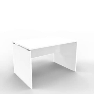 Scrivania piano Bianco 120x80xh.75 cm fianco a pannello in melaminico in tinta Practika P4 Quadrifoglio ECSLP120-BA-BA-0