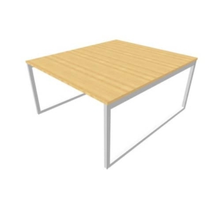 Bench piano Faggio 140x160xh.75 cm gamba ad anello in acciaio Argento linea Practika P2 Quadrifoglio - ECBEA14-FA-A-0