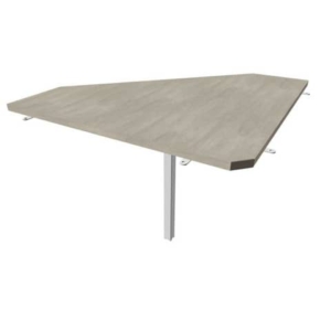 Raccordo 90° piano cemento 84x84xh.75 cm gamba in acciaio Argento per scrivanie Practika P4 Quadrifoglio ECRA9004-CL-A-0