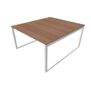 Bench piano Noce canaletto 140x160xh.75 cm gamba ad anello in acciaio Argento linea Practika P2 - ECBEA14-NO-A-0