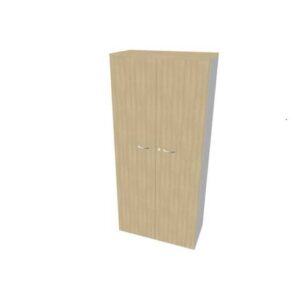 Armadio alto con ante battenti Rovere scocca Argento 90x45xh.200 cm linea Practika Quadrifoglio - ECES90S-RK-AA-RK-0
