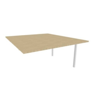 Postazione aggiuntiva bench piano Rovere 140x160xh.75 cm gamba a ponte in acciaio Argento Practika P3 - ECBIC14-RK-A-0