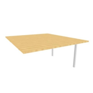 Postazione aggiuntiva bench piano Faggio 140x160xh.75 cm gamba a ponte in acciaio Argento Practika P3 - ECBIC14-FA-A-0