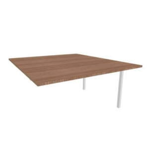Postazione aggiuntiva bench piano Noce 140x160xh.75 cm gamba a ponte in acciaio Argento Practika P3 - ECBIC14-NO-A-0