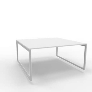 Bench piano Grigio 160x160xh.75 cm gamba ad anello in acciaio Argento linea Practika P2 Quadrifoglio - ECBEA16-GR-A-0