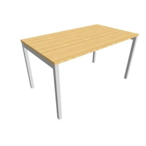 Scrivania piano Faggio 140x80xh.75 cm gamba a ponte in acciaio Argento linea Practika P3 Quadrifoglio - ECSPT140-FA-A-0