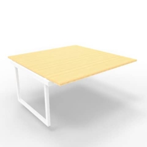 Postazione aggiuntiva bench piano Faggio 160x160xh.75 cm gamba ad anello in acciaio Bianco Practika P2 ECBIA16-FA-I-0