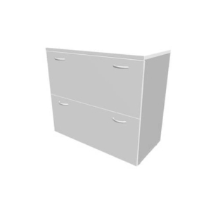 Armadio basso Grigio con scocca Argento 90x45xh.81,5 cm con due classificatori cm Quadrifoglio finitura Grigio-0