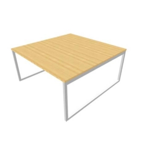 Bench piano Faggio 160x160xh.75 cm gamba ad anello in acciaio Argento linea Practika P2 Quadrifoglio - ECBEA16-FA-A-0