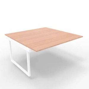 Postazione aggiuntiva bench piano Noce 160x160xh.75 cm gamba ad anello in acciaio Bianco Practika P2 ECBIA16-NO-I-0