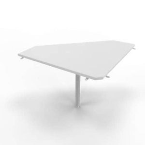 Raccordo 90° piano Grigio 84x84xh.75 cm gamba in acciaio Argento per scrivanie Practika P1 Quadrifoglio ECRA9001-GR-A-0