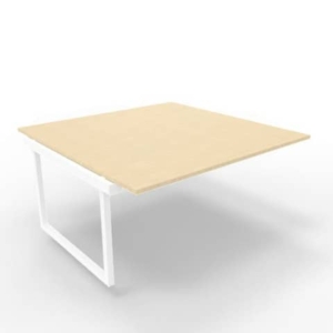 Postazione aggiuntiva bench piano Rovere 160x160xh.75 cm gamba ad anello in acciaio Bianco Practika P2 ECBIA16-RK-I-0