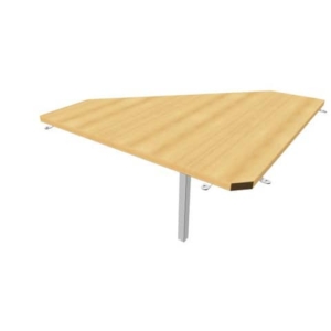 Raccordo 90° piano Faggio 84x84xh.75 cm gamba in acciaio Argento per scrivanie Practika P1 Quadrifoglio ECRA9001-FA-A-0