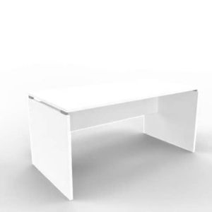 Scrivania piano Bianco 160x80xh.75 cm fianco a pannello in melaminico in tinta Practika P4 Quadrifoglio ECSLP160-BA-BA-0