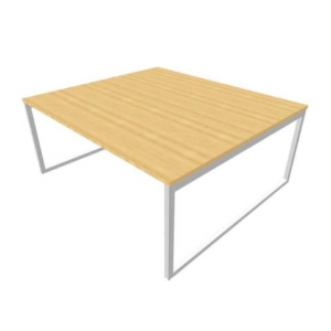 Bench piano Faggio180x160xh.75 cm gamba ad anello in acciaio Argento linea Practika P2 Quadrifoglio - ECBEA18-FA-A-0