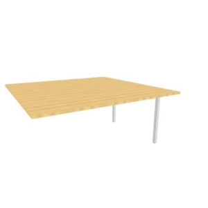 Postazione aggiuntiva bench piano Faggio 160x160xh.75 cm gamba a ponte in acciaio Argento Practika P3 - ECBIC16-FA-A-0