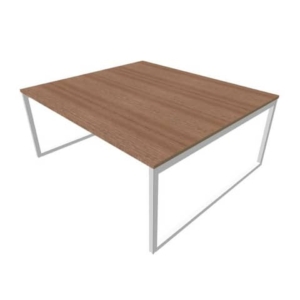 Bench piano Noce canaletto 180x160xh.75 cm gamba ad anello in acciaio Argento linea Practika P1 - ECBEA18-NO-A-0