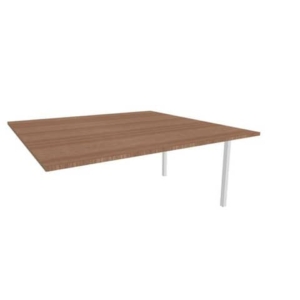 Postazione aggiuntiva bench piano Noce 160x160xh.75 cm gamba a ponte in acciaio Argento Practika P3 - ECBIC16-NO-A-0