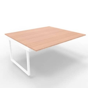 Postazione aggiuntiva bench piano Noce 180x160xh.75 cm gamba ad anello in acciaio Bianco Practika P2 ECBIA18-NO-I-0