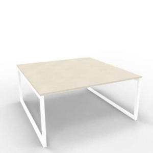 Bench piano cemento 160x160xh.75 cm gamba ad anello in acciaio Bianco linea Practika P2 Quadrifoglio - ECBEA16-CL-I-0