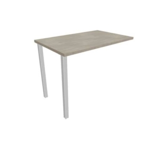 Dattilo scrivania sospeso piano cemento 100x60xh.75 cm gamba sezione quadrata in acciaio Argento Practika ECDM100-CL-A-0