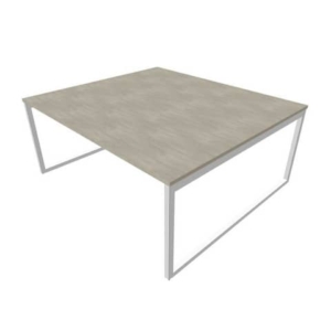 Bench piano cemento 180x160xh.75 cm gamba ad anello in acciaio Argento linea Practika P2 Quadrifoglio - ECBEA18-CL-A-0
