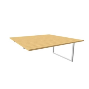 Postazione aggiuntiva bench piano Faggio 160x160xh.75 cm gamba ad anello in acciaio Argento Practika P2 ECBIA16-FA-A-0