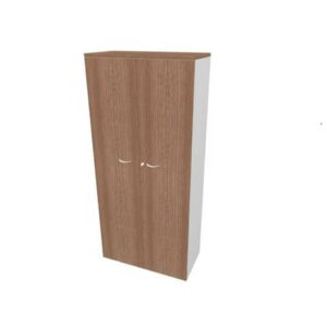Armadio alto con ante battenti Noce scocca Argento 90x45xh.200 cm linea Practika Quadrifoglio - ECES90S-OL-AA-OL-0